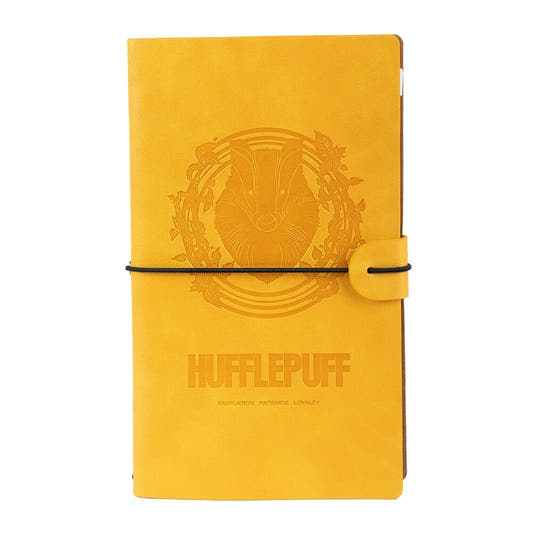 Cuaderno de viaje amarillo Hufflepuff de Harry Potter