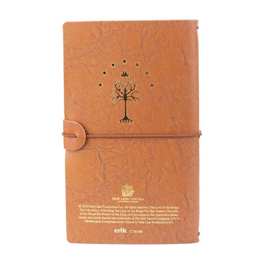Cuaderno de viaje ERIK de El Señor de los Anillos con tapa marrón y cierre elástico - 2