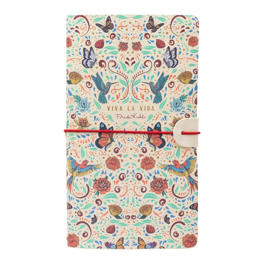 Cuaderno de viaje ERIK Frida Kahlo con diseño floral y cierre elástico