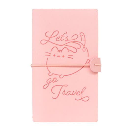 Cuaderno de viaje Pusheen rosa con cierre elástico