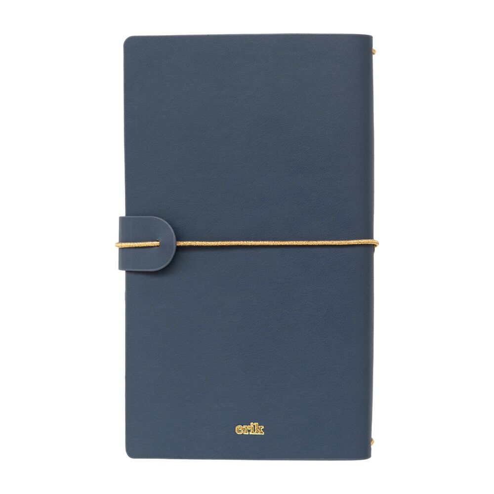 Cuaderno de viaje Astral ERIK azul marino con diseño astral dorado y cierre elástico - 2