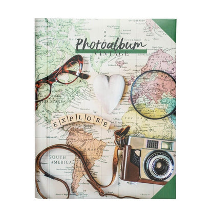 Álbum de fotos autoadhesivo Viaje Vintage ERIK con mapa y cámara