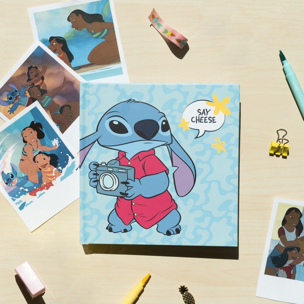 Álbum de fotos autoadhesivo Stitch Disney azul con cámara - 8