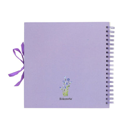 Álbum de fotos scrapbook ERIK con cubierta de flores silvestres y cinta morada - 2