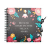 Álbum de fotos scrapbook Blummen ERIK con diseño floral y cierre de cinta