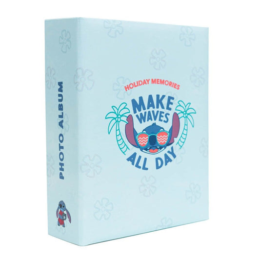 Álbum de fotos azul claro de Stitch Disney con palmeras