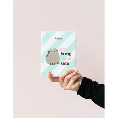 Álbum de fotos Pusheen con rayas verde menta y mensaje en portada - 4