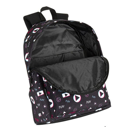 Mochila negra TikTok PERONA de 42 cm con bolsillo frontal - 3