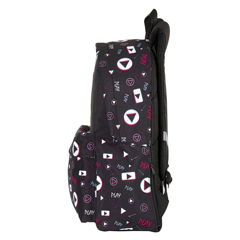 Mochila negra TikTok PERONA de 42 cm con bolsillo frontal - 7