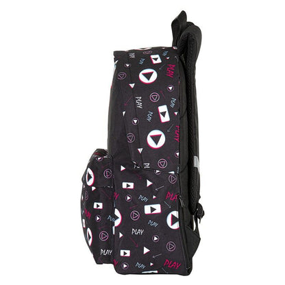 Mochila negra TikTok PERONA de 42 cm con bolsillo frontal - 7