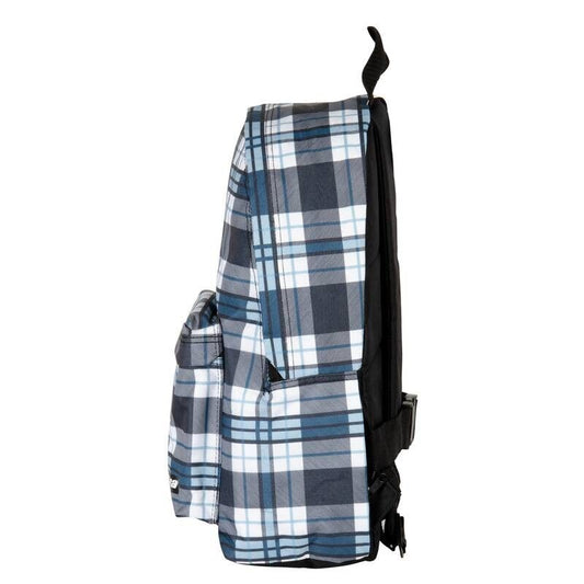 Mochila Perona de cuadros azules, blancos y grises - 6