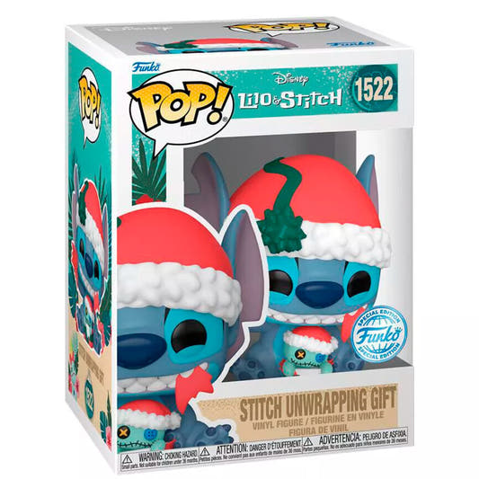 Figura Funko POP! de Stitch con gorro festivo y un regalo - 2