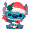Figura Funko POP! de Stitch con gorro festivo y un regalo