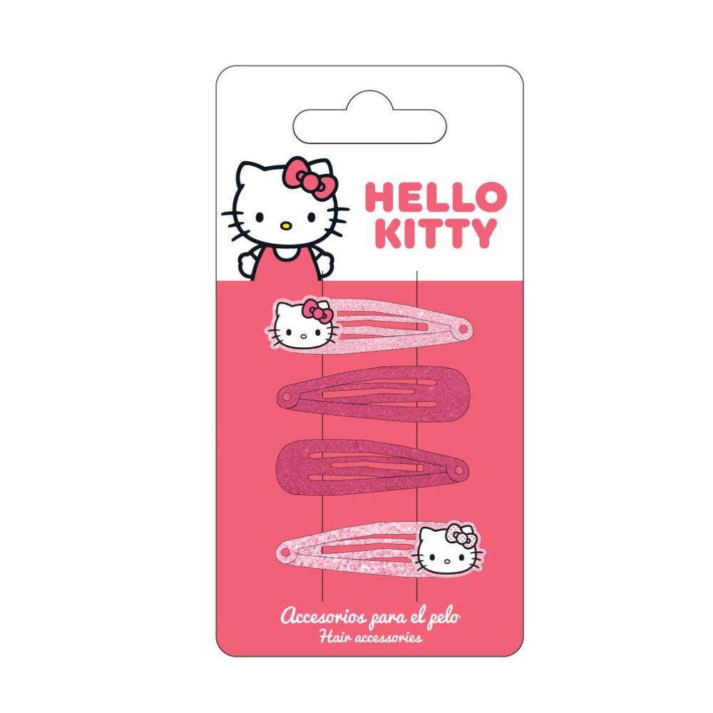 Pack de cuatro horquillas rosas de Hello Kitty para el pelo