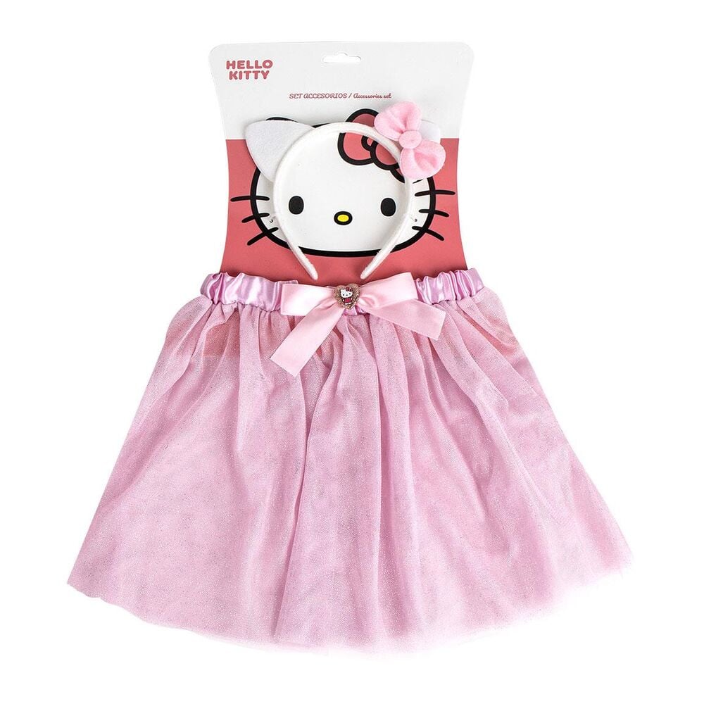 Set de diadema blanca y tutú rosa de Hello Kitty