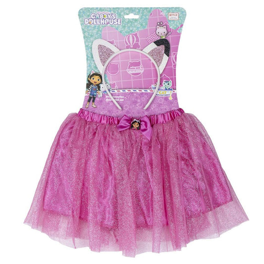 Set rosa de diadema con orejas de gato y tutú de Gabby's Dollhouse