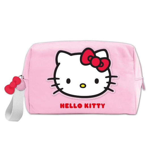 Neceser de viaje rosa de Hello Kitty con asa lateral
