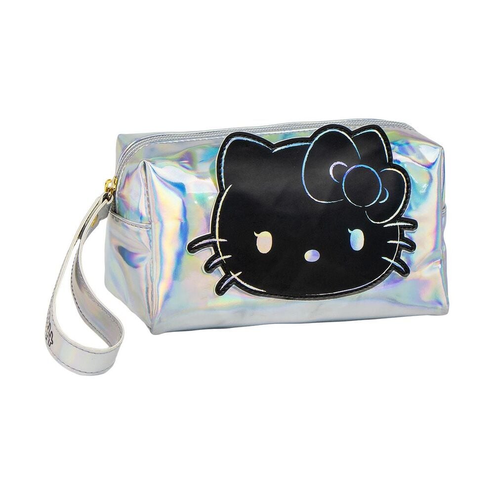 Neceser holográfico de viaje Hello Kitty con asa lateral
