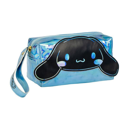 Neceser azul iridiscente de Cinnamoroll con asa lateral
