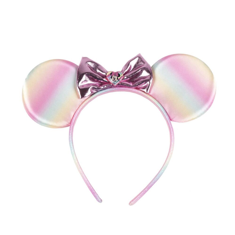 Diadema rosa de Minnie Disney con orejas y lazo metalizado - 2
