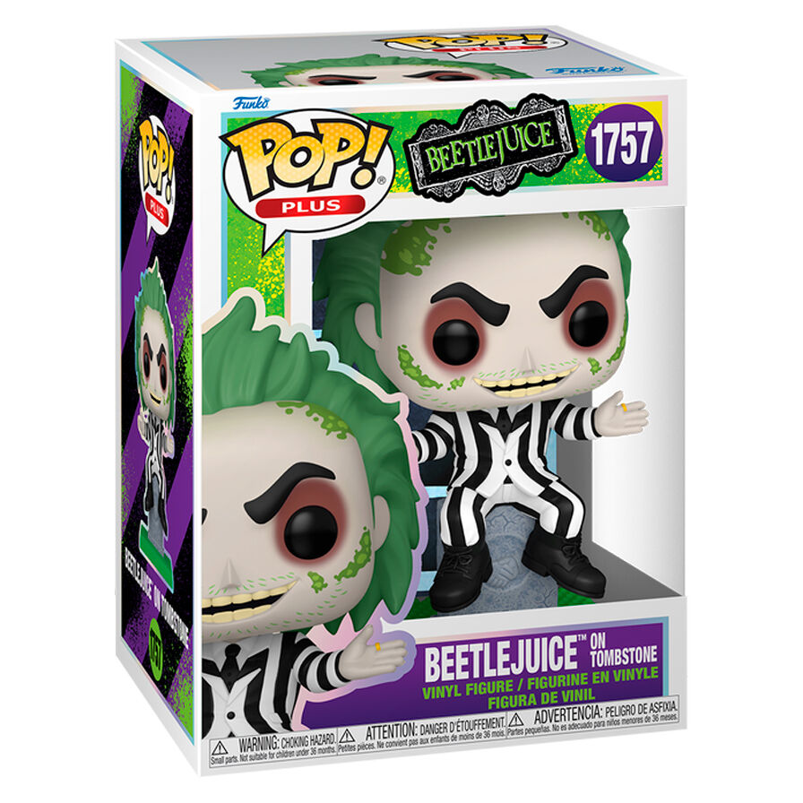 Figura Funko POP de Bitelchus Beetlejuice sobre una lápida - 2