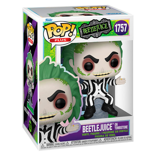 Figura Funko POP de Bitelchus Beetlejuice sobre una lápida - 2