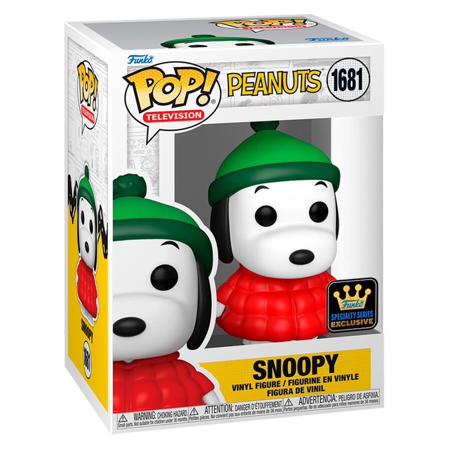 Figura Funko POP! de Snoopy con gorro verde y abrigo rojo - 2