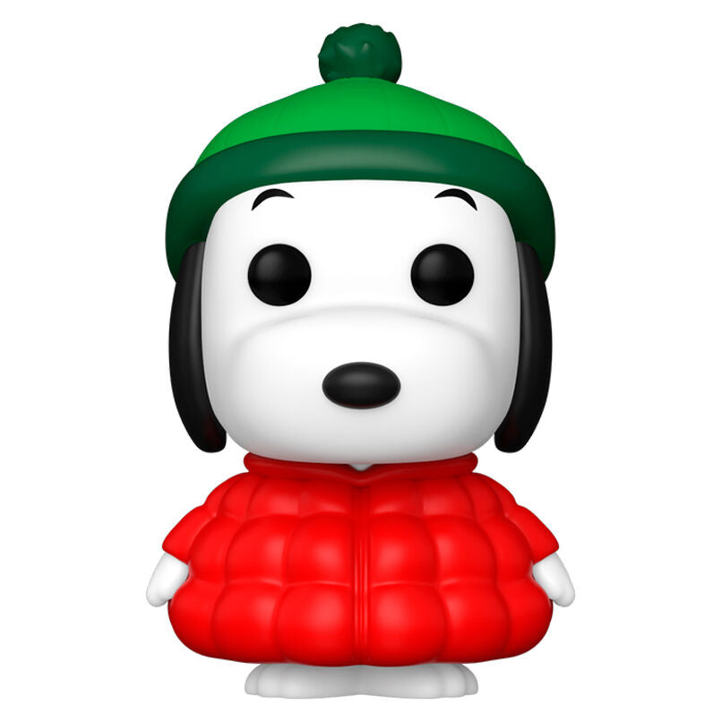 Figura Funko POP! de Snoopy con gorro verde y abrigo rojo