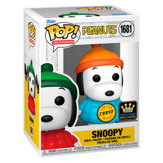 Figura Funko POP! de Snoopy Chase Exclusive con gorro naranja y jersey azul