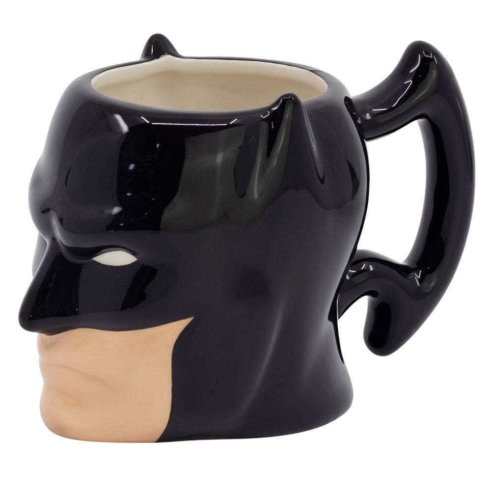 Taza 3D de cerámica con forma de Batman en color negro
