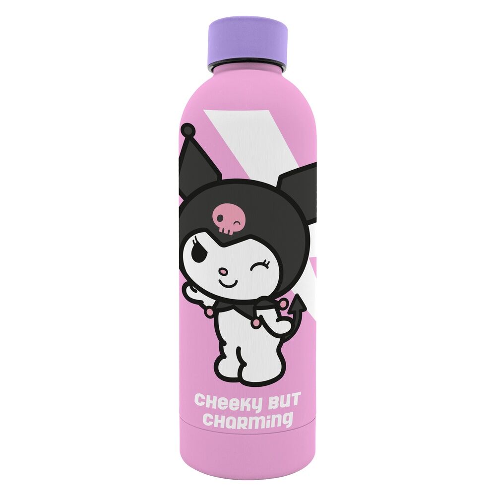 Botella rosa de acero inoxidable Kuromi Hello Kitty de 800 ml