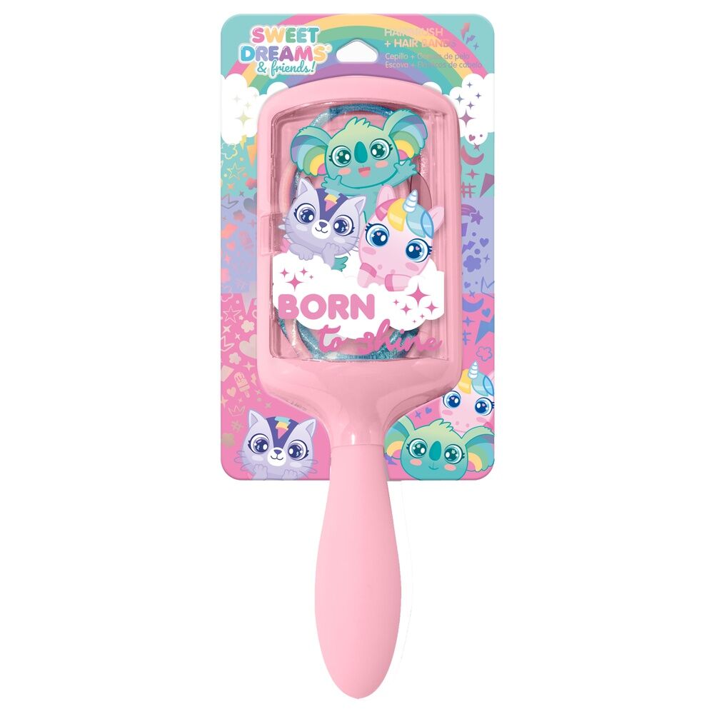 Set Sweet Dreams con cepillo rosa y gomas para el pelo