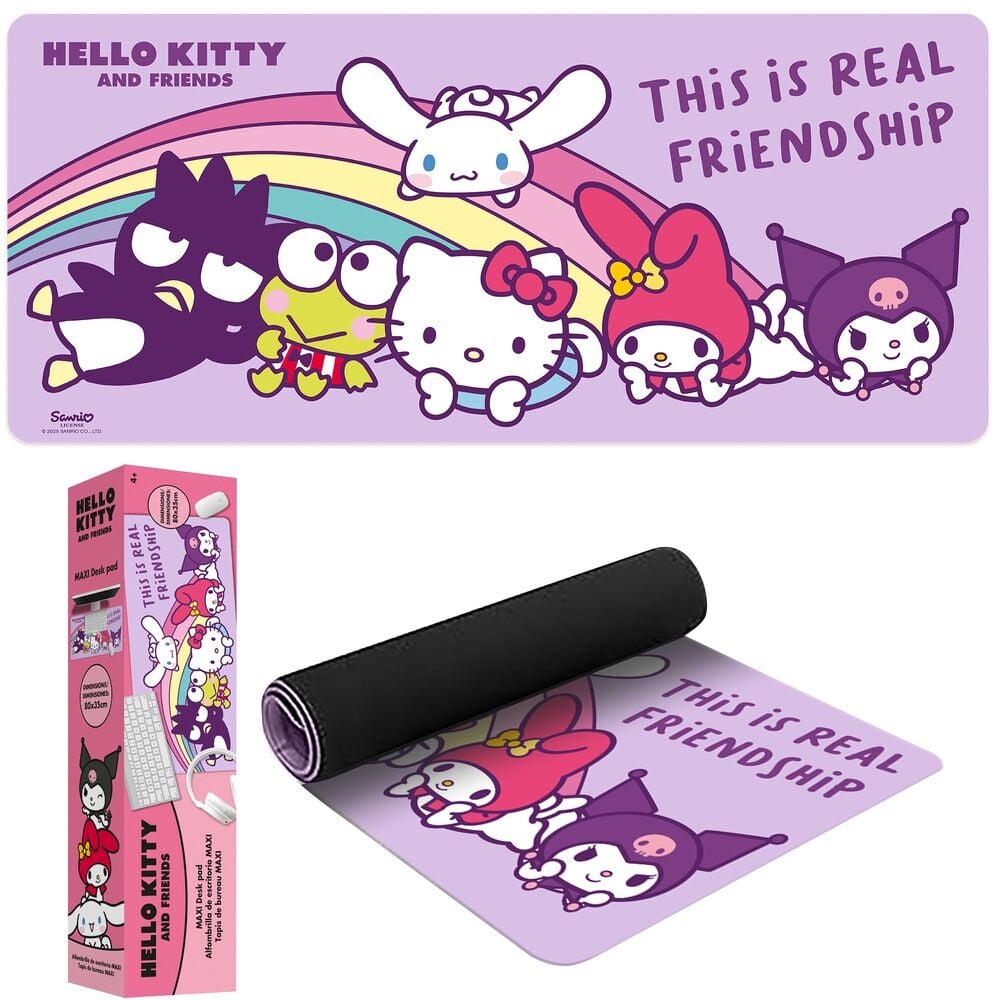 Alfombrilla gaming lila Hello Kitty and Friends de 80 x 35 cm