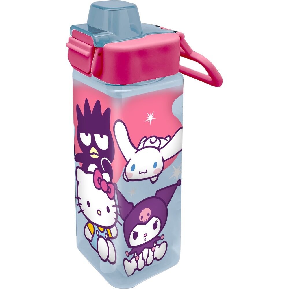 Cantimplora Hello Kitty and Friends de 500 ml con diseño multicolor y asa lateral