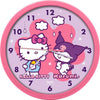 Reloj de pared rosa de Hello Kitty y Kuromi