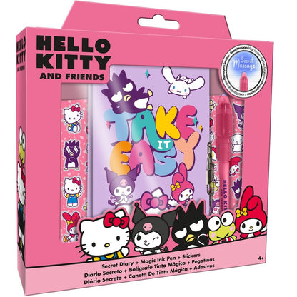 Diario secreto Hello Kitty and Friends con bolígrafo mágico y pegatinas