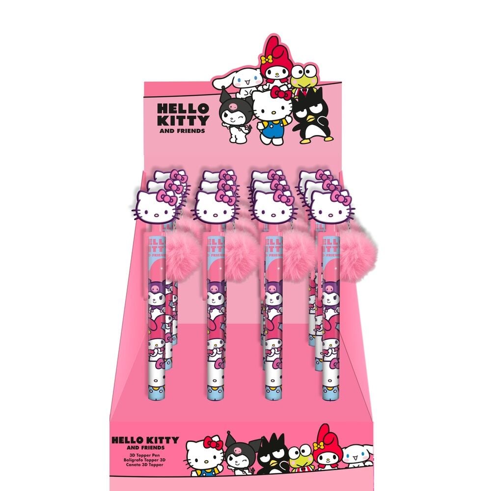 Bolígrafo rosa Hello Kitty and Friends con topper 3D