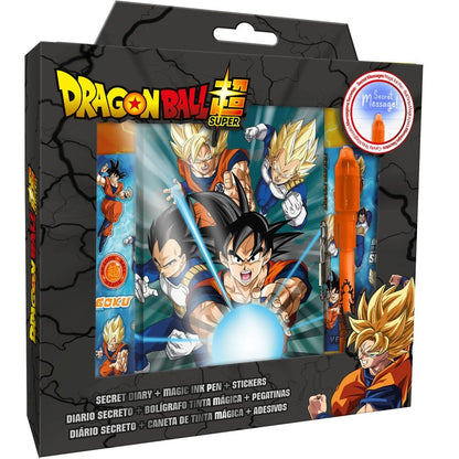 Diario secreto Dragon Ball Super con bolígrafo de tinta mágica y pegatinas