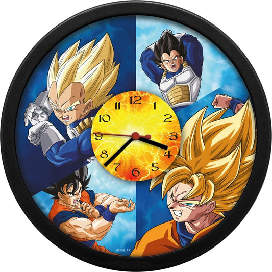 Reloj de pared redondo de Dragon Ball Super con Goku y Vegeta