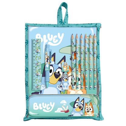 Set de papelería Bluey con estuche, lápices y accesorios