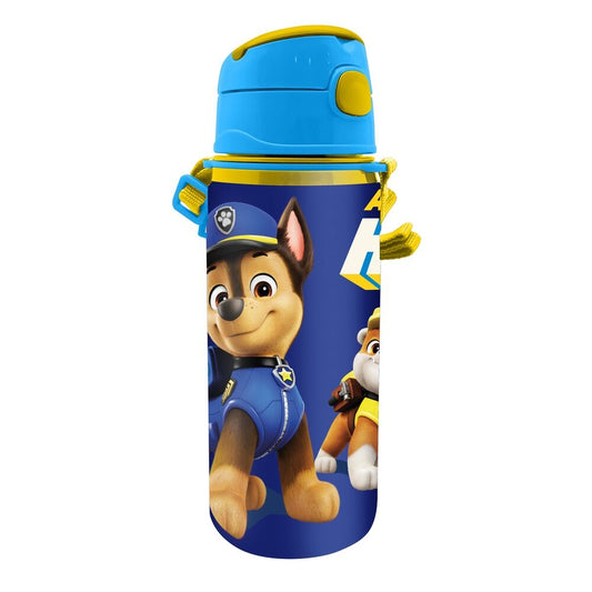 Cantimplora de aluminio Paw Patrol azul con Chase y Rubble