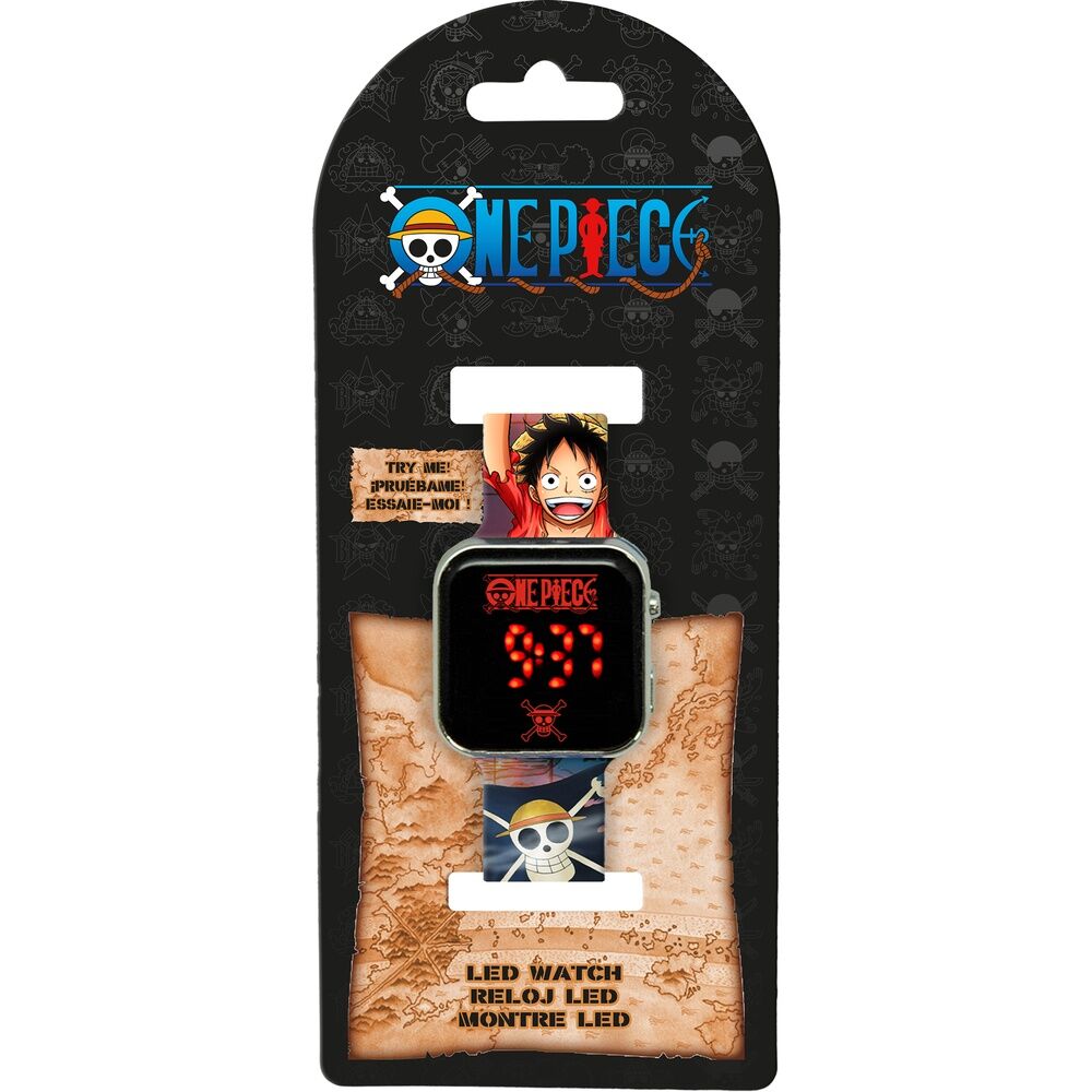 Reloj LED de One Piece con diseño de Luffy