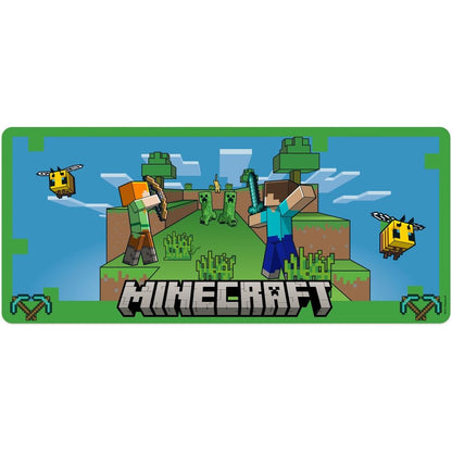 Alfombrilla gaming Minecraft con Steve, Alex y Creepers