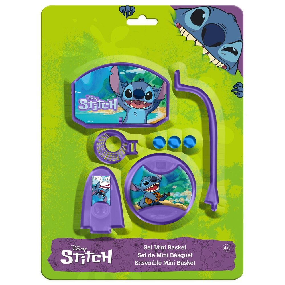 Set Mini Basket Disney Stitch con tres bolas azules