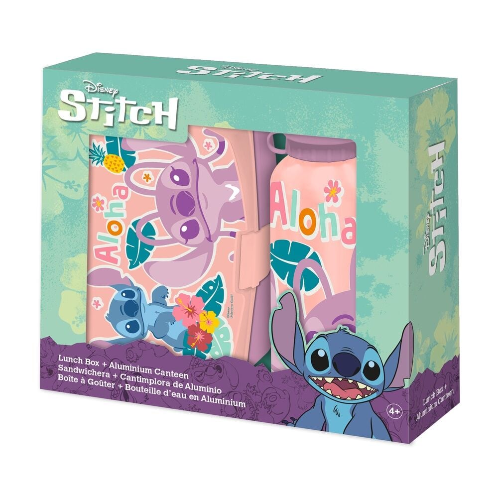 Set de cantimplora y sandwichera Stitch Disney de 500 ml