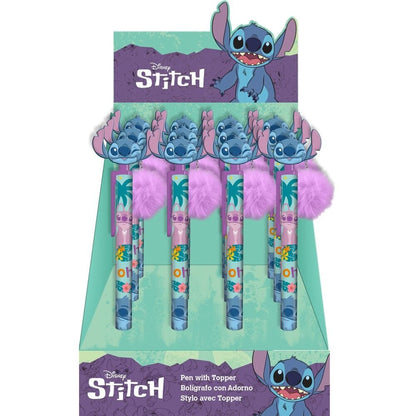 Bolígrafo Stitch Disney con topper y detalle rosa