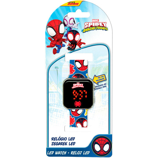 Reloj LED Marvel Spidey con correa azul estampada - 2