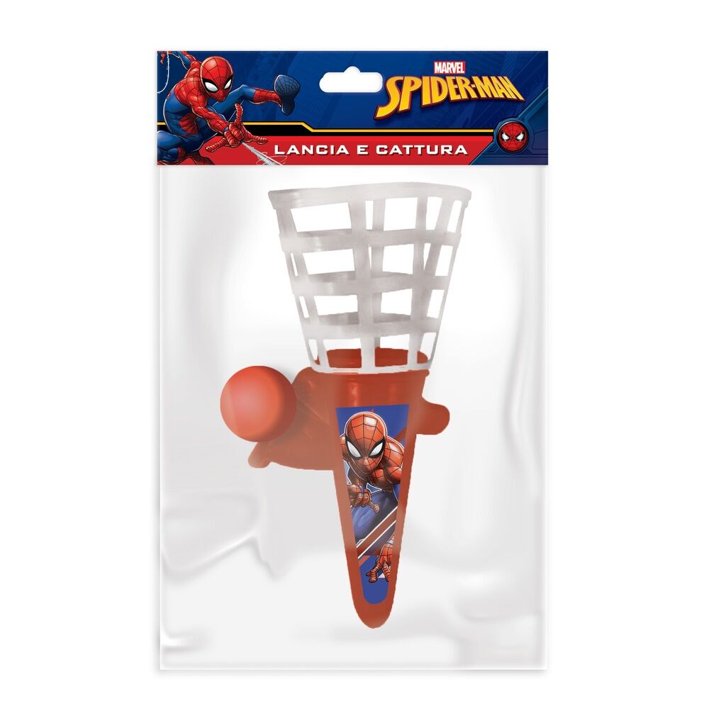 Juego lanza y atrapa Spider-Man Marvel con cesta y pelota