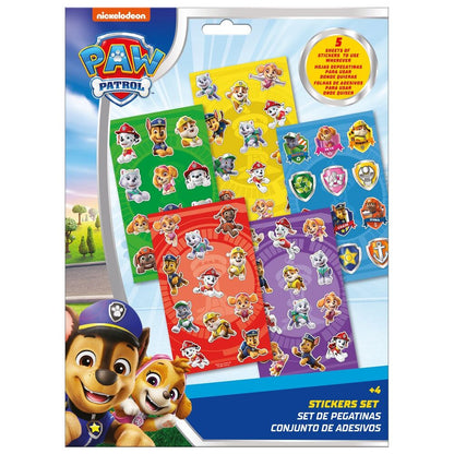Set de cinco hojas de pegatinas PAW Patrol
