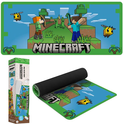Alfombrilla gaming Minecraft con Steve, Alex y Creepers - 2